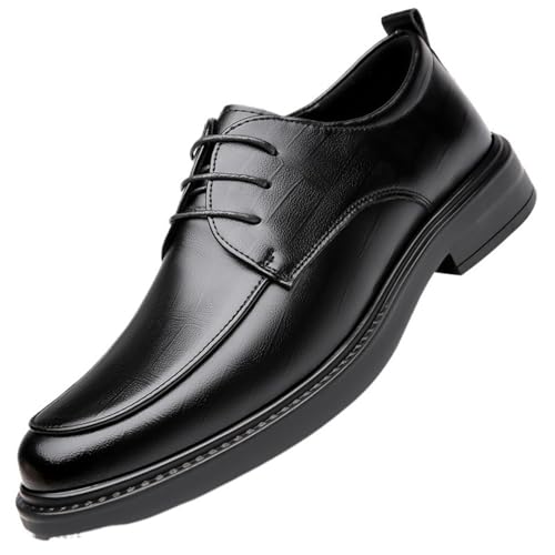 Men's Lace up Oxford Dress Shoes Genuine Leather Business Footwear Comfortable Formal Oxfords Slip Resistant Casual Office Wedding Work Shoes