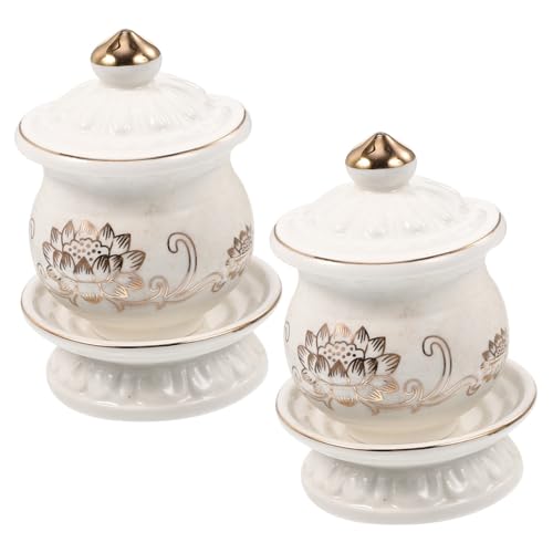 Coupes à eau bouddhistes tasses d'offrande lotus en céramique
