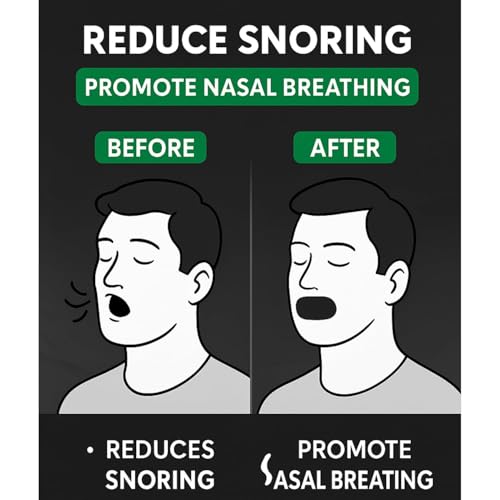 Image of Mouth Tape for Sleeping Adults or Kids, Black, 30 Pcs | Anti Snoring Sleep Strips, Mouth Breathing Stopper for Nose Breathing & Better Sleep, Hypoallergenic Adhesive