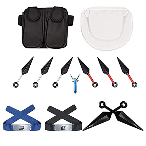 YESSINC Anime Cosplay Naruto Zubehör Konoha Stirnband aus Kunststoff Spielzeug Zubehör Paket Kostüm-Zubehör geeignet für Erwachsene und Kinder, free, Edelstahl Cover