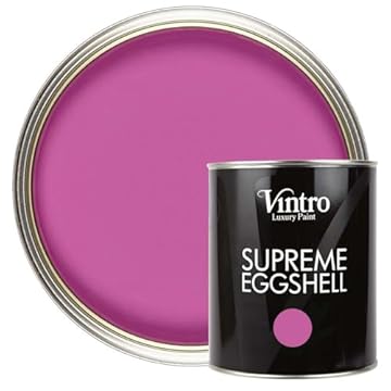 Vintro Paint | Pinky/Purple Eggshell Paint | for Walls | Wood | Trim | Satin Furniture Paint | Interior & Exterior Use. | 1 Litre (Pinky Purple - Orchid)