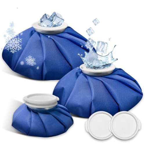Image of Ice Bags for Injuries, 3rd Gen Reusable Ice Packs, Hot & Cold Therapy Pain Relief, Ice Bag No-Leak & Waterproof, Traditional Ice Pack, Versatile & Durable, Blue (6 in + 9 in + 11 in)