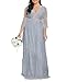 Plus Size Grey Dress for Women Maxi Lace Long Boho Bridesmaid Beach Bohemian Flowy Maternity Photoshoot Party Dresses