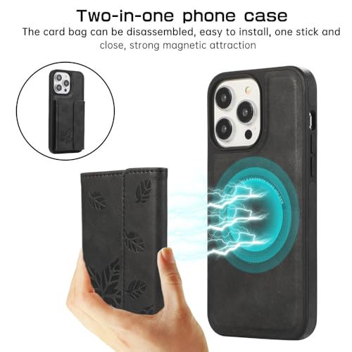 Étui magnétique iPhone 13 Pro Max portefeuille cuir amovible amovible rouge vin