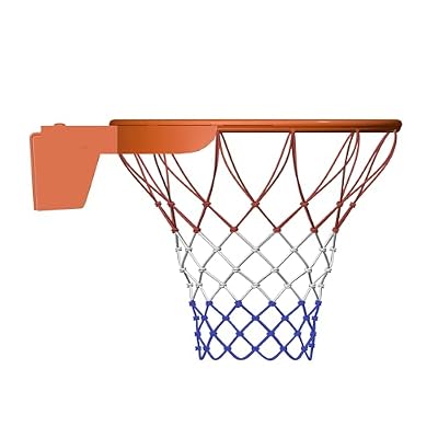 THUNDERBAY 18 inch Standard Double Spring Flex Reinforced Wall Mounted Basketball Rim, Two Nylon Nets Include One Nightlight Basketball Net