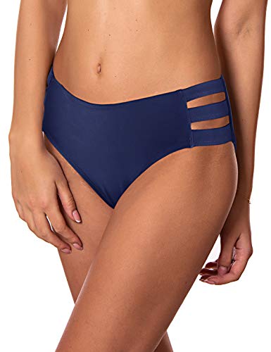Ocean Blues Women'S Navy Blue Strappy Bikini Bottoms Basic Bathing Suit Size Medium thumb #1