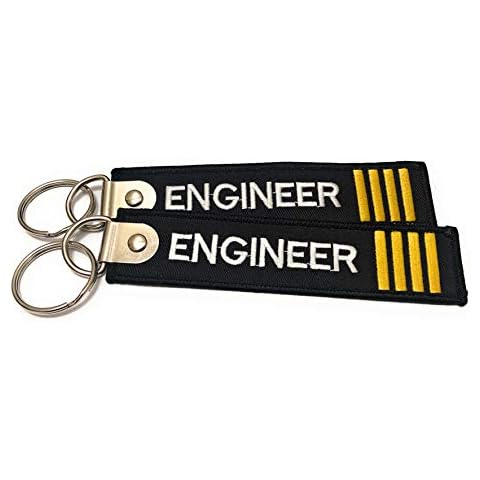 Premium Embroidered Engineer Luggage Tag - 4 Gold Stripes - Set of 2 - Aviamart® Cover