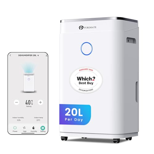 PureMate 20L Smart WiFi​ Dehumidifier ​for Home, Large 6.5L Tank ...