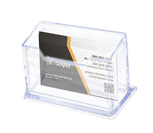 Image of DAHSHA 1 - Tier Premium Acrylic Transparent Crystal-Clear Visiting Business Card Holder /Display Stand Desk Organizer For Office Table