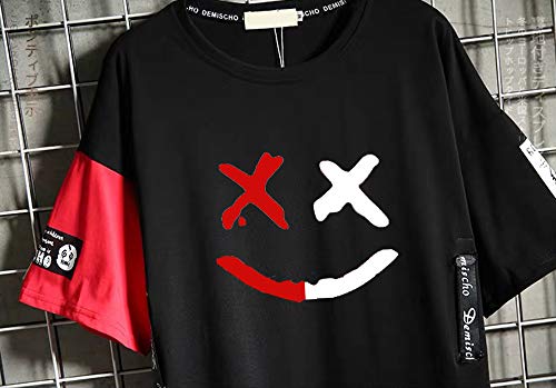 DUDHUH Men’s T-Shirts Techwear Japanese Streetwear Hip Hop Short Sleeve Shirts for Men