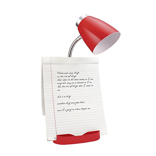 Limelights Ld1002-Red Gooseneck Organizer Desk Lamp With Ipad Tablet Stand Book Holder, Red #TOP4