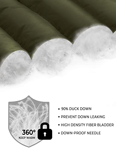 Soularge Women's Plus Size Short Down Coat Winter Lightweight Packable Jacket (Army Green, 3X) #TOP4