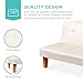 Best Choice Products Convertible Lounge Futon Sofa Bed w/Adjustable Back, Sturdy Wood Frame, Faux Leather, Tufted Design - White