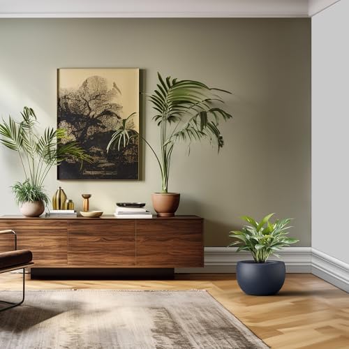 Kante 15.7-Inch Dia Round Concrete Planter, Bowl-Style Flower Pot with Drainage Hole for Patio, Garden and Home - Ideal for Flower and Trees (13" Opening), Charcoal by Kante - Image 3