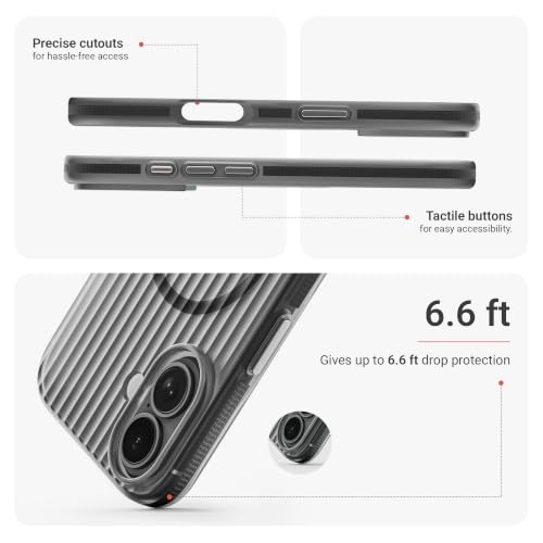 Image of DailyObjects PC Beam 2.0 Magnetic Protective Case Cover Compatible with iPhone 17|Magsafe|Camera & Body Protection|Anti Shock,Scratch Resistant|Precise Cutouts Modern Design|Wireless Charging-Black