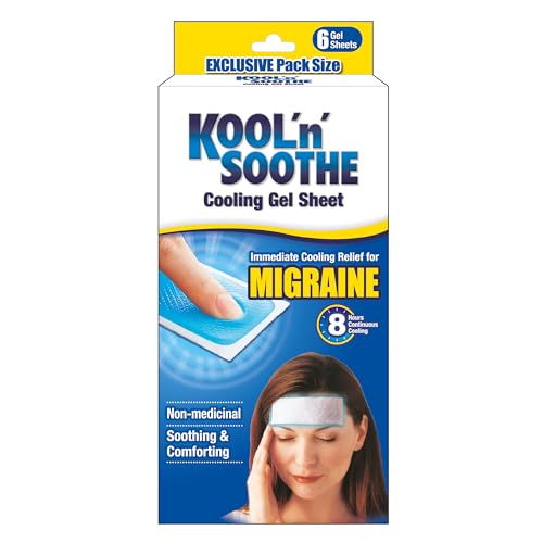 KOOL N SOOTHE Migraine Cooling Gel Sheets - 6 Pack