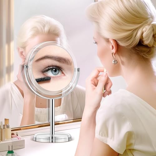 Espejo de maquillaje con base y aumento 1X/15X miniatura 5