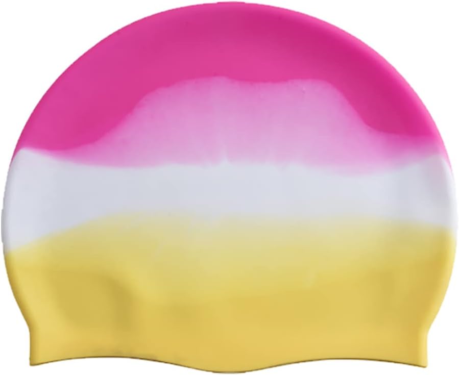 HYCOPROT Kids Swimming Cap 100% Silicone Swimming Hats for Boys And Girls Comfortable And Elastic Waterproof Swim Caps,Elastic Swim Hat For Long Hair And Short Hair (pyw)
