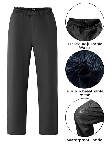 Ubon Waterproof Rain Suits for Men Including Jackets and Pants Lightweight Rain Gear for Golf Hiking Fishing 2 Pieces4