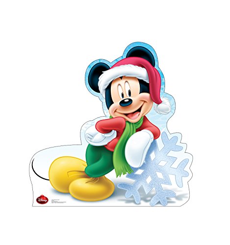 Image of Cardboard People Holiday Mickey Mouse Life Size Cardboard Cutout Standup - Disney Holiday Collection