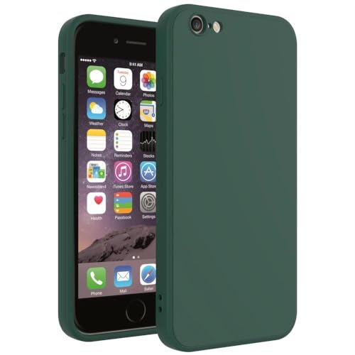 ULXITEYU Soft TPU Slim Case for iPhone 6 & iPhone 6S, Lightweight, Snug Fit, Drop-Resistant, Shock-Absorbent, Scratch-Resistant, Dark Green