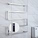 ZZJCY Radiateur De Luxe Porte-Serviettes, Argent Porte-Serviettes Électrique Chromé, Radiateur Sèche-Serviettes À Très Haut Rendement Thermique, 600 X 800 Mm, Jusqu'à 26% De Chaleur en Plus,Plug in