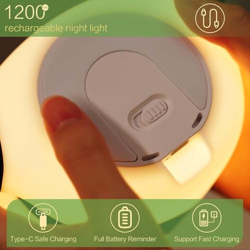 Image of One94Store Rechargeable Silicone Panda Night Light for Kids | Kung Fu Panda Inspired 7-Color LED Lamp | Soft BPA-Free Bedside Nightlight | Cute Room Decor & Gift for Toddlers, Teens & Valentine's Day