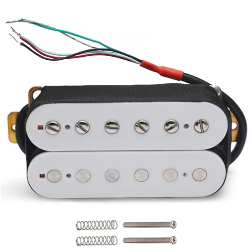 ハムバッカー エレキギター ピックアップ コイル スプリット ピックアップ ハムバッカー デュアル コイル ピックアップ 4 導通ケーブル N-7.5K/B-15K 出力 ホワイト(Neck Pickup)