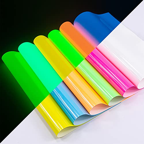 Glow in The Dark Heat Transfer Vinyl - 10PCS Glow in The Dark Vinyl Iron on Vinyl for Cricut T Shirts Gifts for Valentine by TransWonder