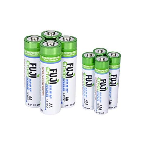 Fuji EnviroMAX Super Alkaline AA + AAA Set - Eco Friendly Batteries - Pack of 8 (4AA + 4AAA) Cover