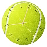 FELTECHELECTR Orologio da Parete Design a Palla da Tennis Silenzioso, Materiale Acrilico, Piedistallo e Grandi Numeri Arabi, per Soggiorno, Camera da Letto e Ufficio
