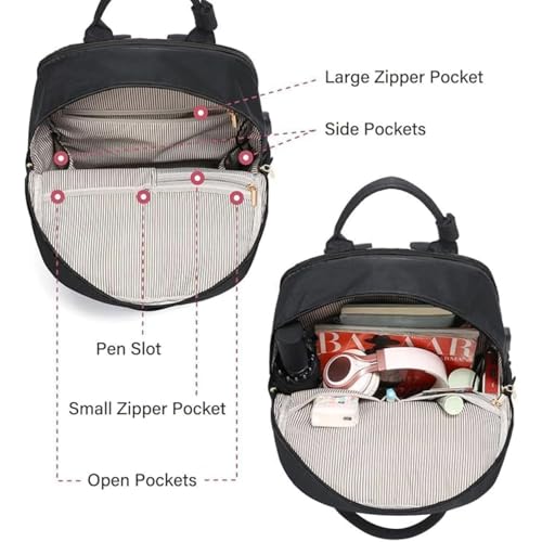 Image of MOCA Women's Minimal Laptop Backpack | Stylish Office & Travel Bag with USB Charging Port | Lightweight, Multi-Pocket, Fits 15.6 inch Laptop