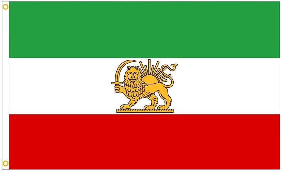 Iran Flag Lion, Iranian Flag Persian Flag with 2 Brass Grommets, for Garden and Outdoor Decoration, Polyester (A, 90 * 150cm)
