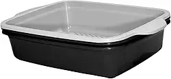 Furba Caixa De Areia Gato Peneira Banheiro Bandeja Grande (Preto)