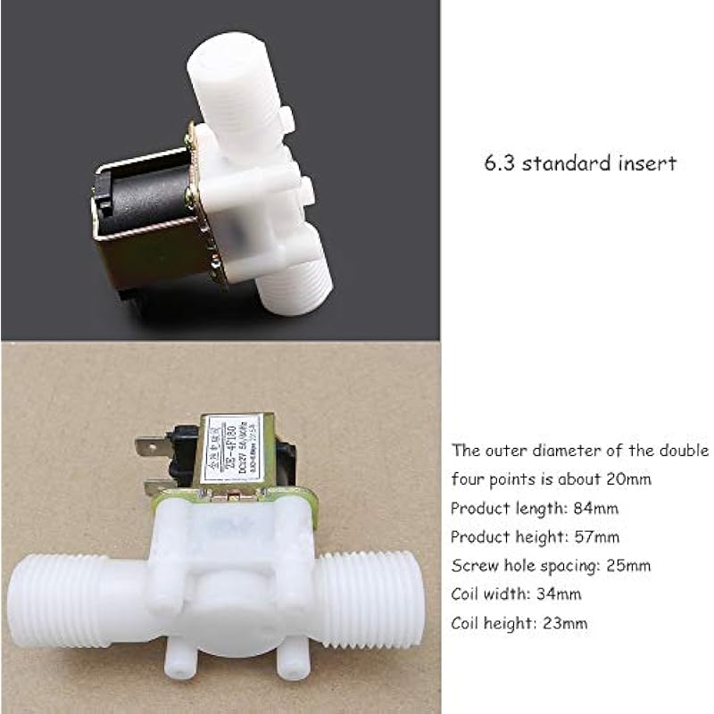 Ximimark 2Pcs 1/2 Thread Plastic Electric Solenoid Valve Water Inlet Flow Switch Magnetic Water Air Normally Closed Tools DC 12V N/C 0.02 to 0.8mpa 상세이미지 3