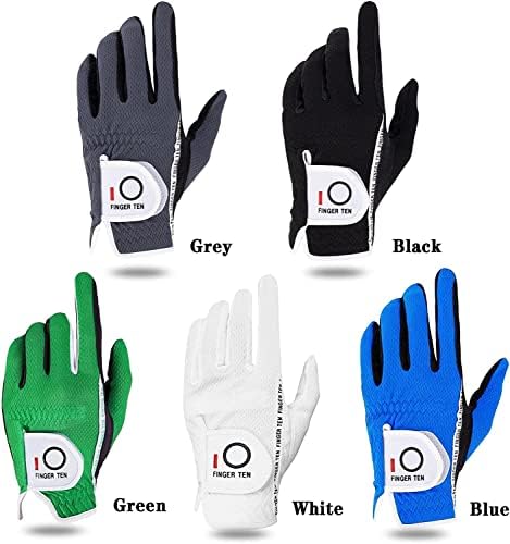 FINGER TEN Golf Gloves Men Left Hand Right Rain Grip Weathersof Value 2 Pack - Image 2