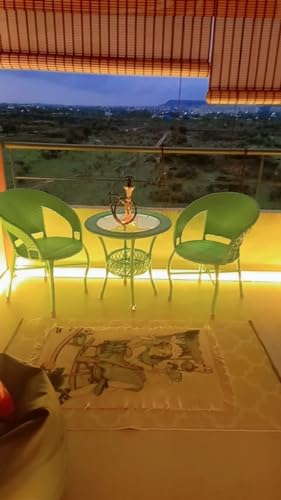 Image of India 2+1 Outdoor Indoor Patio Furniture Sets Rattan Chair Patio Set Conversation Set Bistro Set Chairs Swingarea Balcony Outdoor Garden Furniture Chair (Green 2+1)