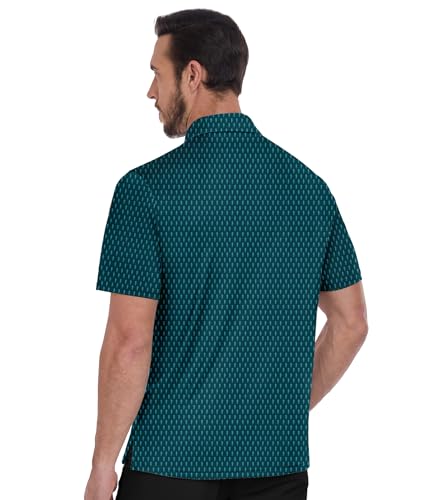 ZITY Mens Golf Shirts Short Sleeve Print Patterns Performance Moisture Wicking Polo Shirt3
