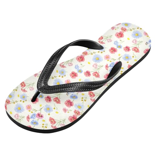 Burbuja Colored Flowers Flip Flops for Women Men, Soft Thong Sandals Rubber Slippers for Pool Beach Essentials2