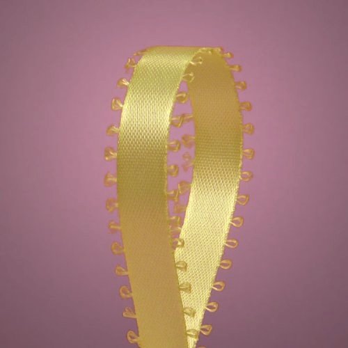 Ben Collection3/8" X 50 Yards Feather(Picot) Edge Double Faced Satin Ribbon Art & Sewing Wedding Party Favors (Canary)
