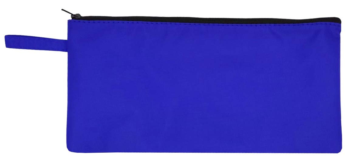 3 x LTG Waterproof Cash Bag with Zipper – Strong Cordura Coin & Money Pouch Bank Deposit Security Bag Multipurpose Organizer Taxi Driver Pouch – Blue, Black, Grey, Red (29 x 15 cm) (Blue)