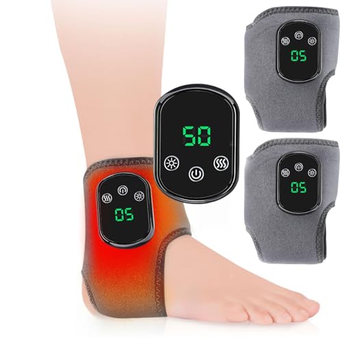 Massaggiatore per piedi 3 in 1 wireless alla caviglia per tendinite aquilea, 3 modalità di vibrazione, 5 livelli di calore, Timer intelligente da 30 minuti, accelera la guarigione naturale