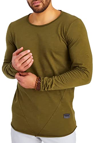Long-Sleeve Shirt With A Crew Neck Khaki XL