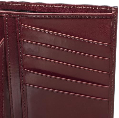 Bosca Italia Old Leather Calling Card Case – Minimalist Front Pocket Wallet for Men – 4 Billfold Card Slots Handmade in Italy - Dark Brown4