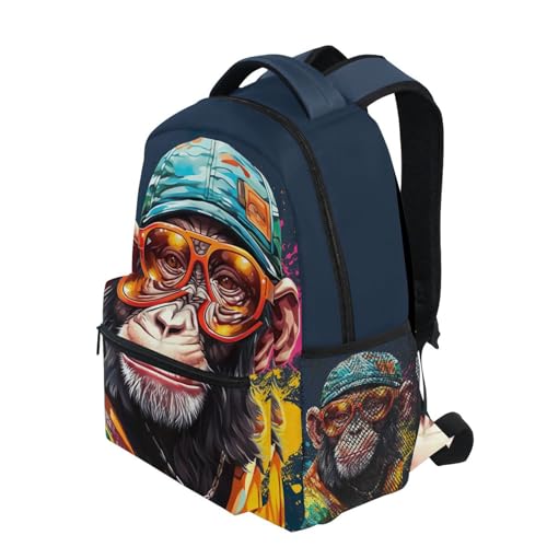 Hip Hop Gorilla Monkey Backpack for Boys Girls Elementary School Bookbag Back Pack 202b16283