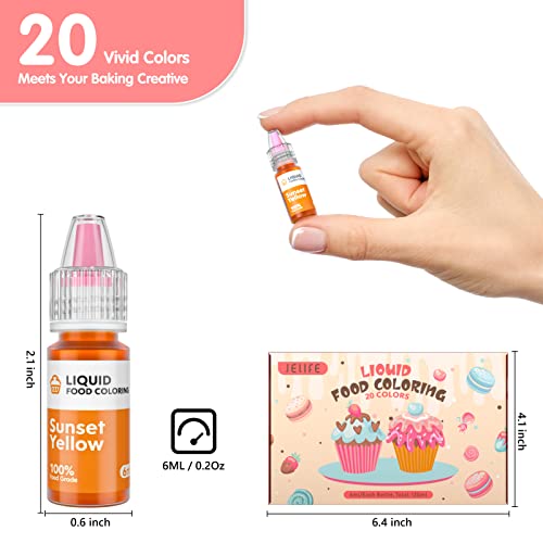 image for Food Coloring Liquid Set - Jelife 20 Colors Liquid Easter Eggs Dye Kit