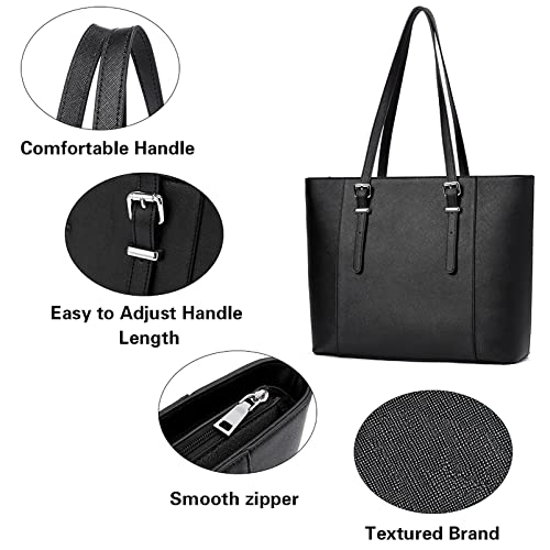 Image of Telena Laptop Tote Bag for Women, 15.6 Inch Shoulder Tote Bag Leather Briefcase for Women, Large Capacity Handbag Bags | 15.6 Inch