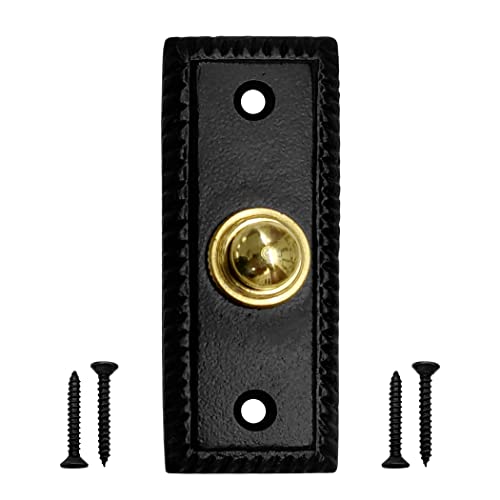 Akatva Door Bell Button – Bell Push Button – Doorbell Chime Wired - Doorbell Button Wired – Door Bell Ringer Button – Doorbell Button Replacement – Wired Doorbell Button - Black Powder Coated Finish #TOP28