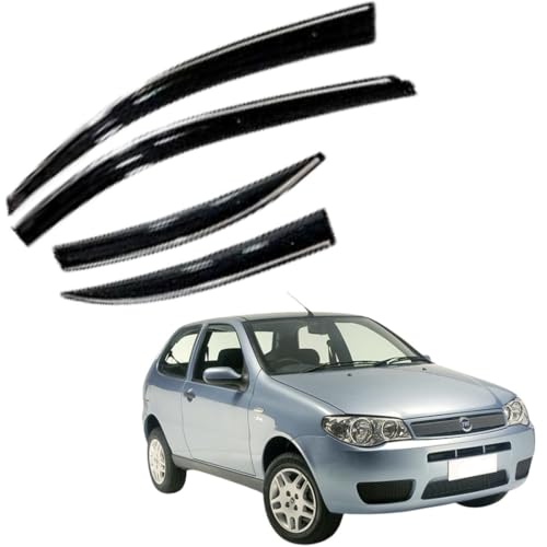 Image of CAR SAAZ Chrome Line Door Visor for Palio (2007-2011) (Set of 4Pcs) | Rain Guard | Wind Deflector
