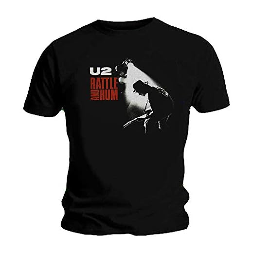 U2 - Camiseta - para Hombre Negro Negro (XL
